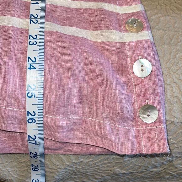 Sigrid Olsen Linen Tunic Top Cream/Pink/Lavender Striped Size Small - Picture 8 of 8